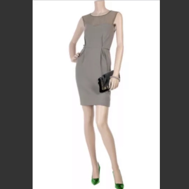 Stella Mccartney Grey Gray Mesh Fitted Dress Sz 40 Xs 2 $750+
